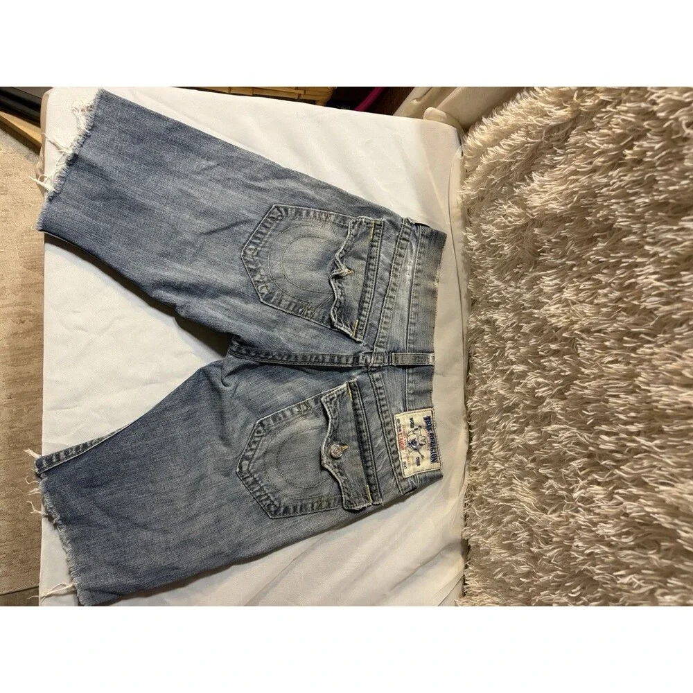 Vintage True Religion Distressed Denim Shorts Jorts Cutoff Mens Size 32 Y2K